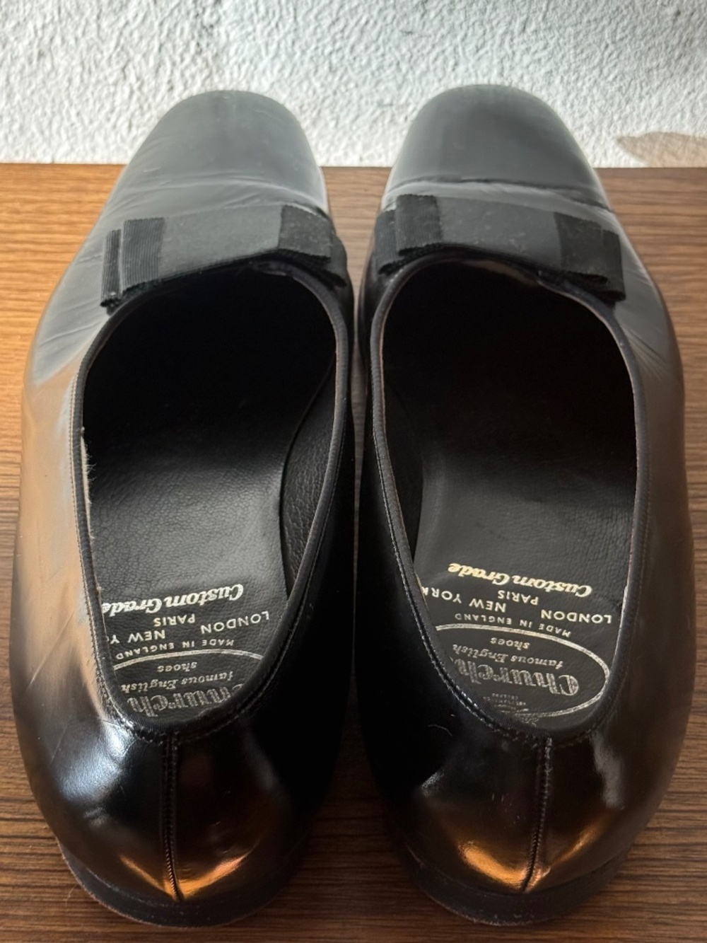 Church's Opera Pumps Black Formal Evening Shoes Bow Pumps Mens Size 11B England